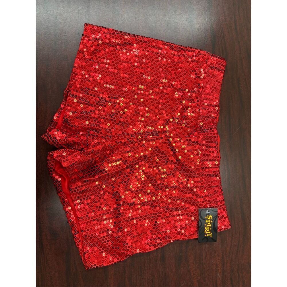 NWT Spirit Halloween Red Sequin Shorts Size Large